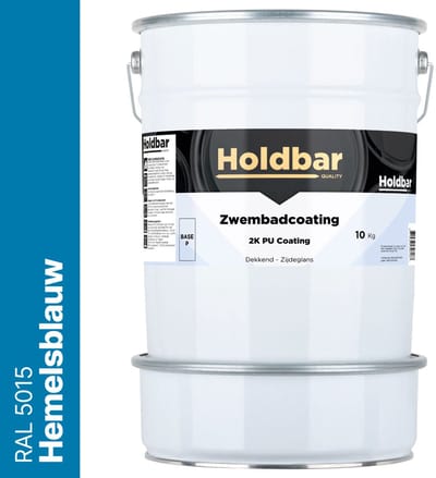 Holdbar Zwembadcoating Hemelsblauw (RAL 5015) 10 kg - Zwembadverf - Alle kleuren - Waterdicht - Gemakkelijk reinigen - UV-bestendige Zwembad Verf - Chloor en Chemicaliën Bestendig - 2 Componenten