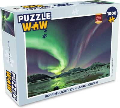 Puzzel Noorderlicht - IJs - Paars - Groen - Legpuzzel - Puzzel 1000 stukjes volwassenen