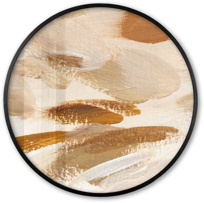 Poster in lijst Rond - Fotolijst 60x60 cm - Posters - Verf - Schilderen - Bruin - Ronde posterlijst zwart - Decoratie - Wanddecoratie woonkamer - Muurdecoratie slaapkamer