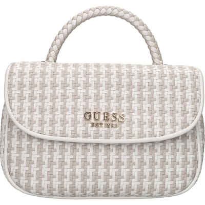 GUESS Handtas Schoudertas Mirema Top Handle Flap Bag White Multi Wit
