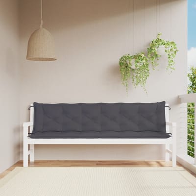 vidaXL - Tuinbankkussens - 2 - st - 200x50x7 - cm - oxford - stof - antracietkleurig