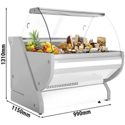 GGM Gastro Kühl-/ Fleischtheke - 1000mm - Weiß - mit Fleischlicht & beleuchteter Frontblende Grijs