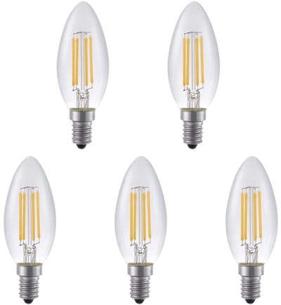 SPL E14 LED Lamp 4W Dimbaar - CRI 90 - Extra Warm Wit - 2500K - LED Filament Kaars C35 - Vervangt 33W - 5 Stuks