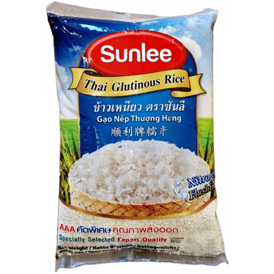 Sunlee Kleefrijst in de categorie Rijst, Pasta & Peulvruchten. Verpakking van 4,5 kg voor gemakkelijke opslag.