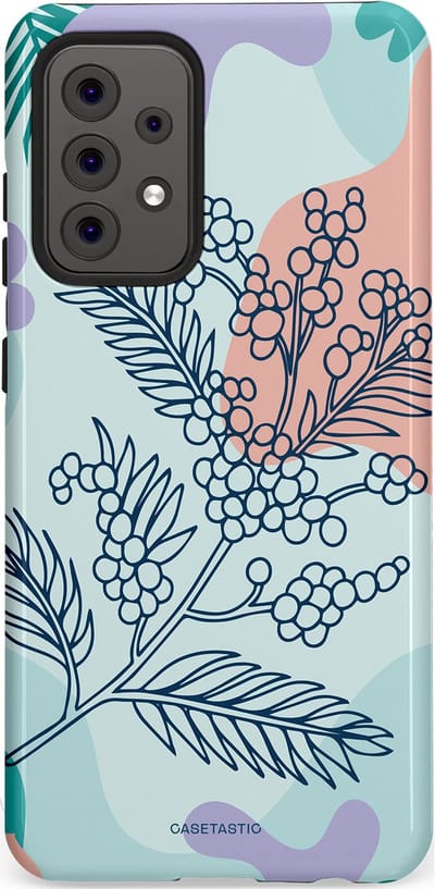 Casetastic Hoesje Geschikt voor Samsung A52 (4G/5G/s) - Stijlvolle Beschermende Duo-layer Case - Aquarel Bladeren