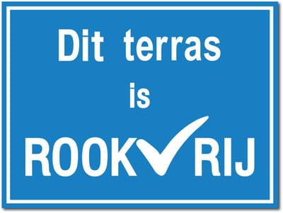 Rookvrij terras bord - Forex - 30 x 40 cm - Weerbestendig
