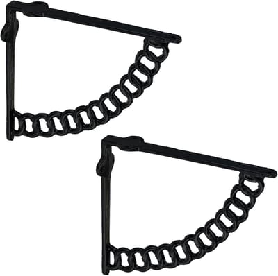 Plankdrager - set van 2 - 21 cm - gietijzer - industrieel - zwart