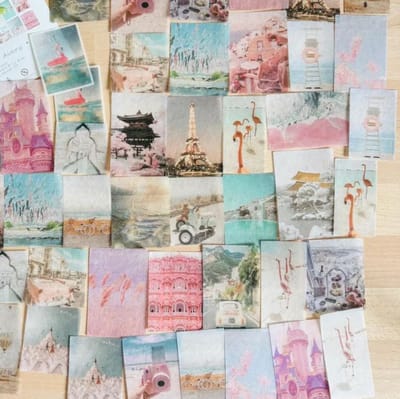 50x Washi stickers - Travel diary - 15x9 cm - Bullet journal - Scrapbooking - Laptopstickers - Decoratie - Washi tape stickers - Planner - Journaling - Knutselen - DIY - Jonyx
