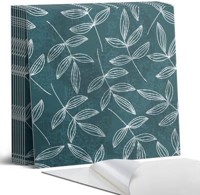 Coloray Plaktegels - Bladeren op een gestructureerde achtergrond Portugese Tegels - 30 cm x 30 cm - Turkoois Plaktegels - 9 stuks - Vierkant PVC Tegels - Plaktegels Keuken - Zelfklevende Vloertegels - Vinyl Tegels - Zelfklevende Tegels