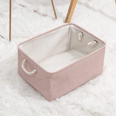 Opbergmand, opvouwbare opbergdozen, opbergmanden, opbergdozen voor kleding, speelgoed, slaapkamer, plank, kast, kledingrekken, kinderkamerkasten, roze, 41 x 31 x 20 cm