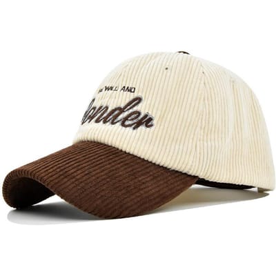 Nieuwe Herfst Winter Corduroy Baseballpetten Dames Heren Mode Letter Borduurwerk Patchwork Snapback Hoed Unisex Zachte Top Hip Hop Pet 56-60cm beige