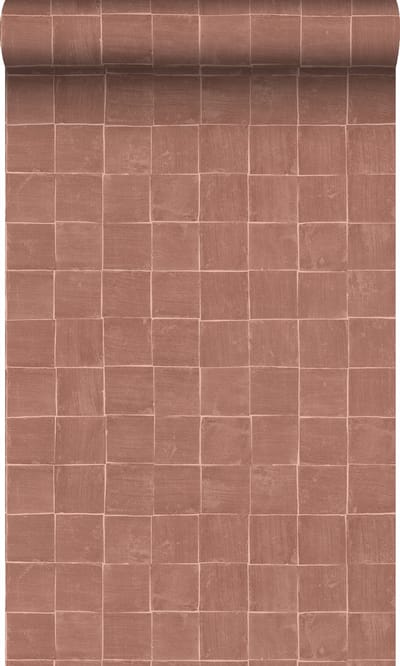 Origin Wallcoverings behang tegelmotief bruin - 50 x 900 cm - 348046