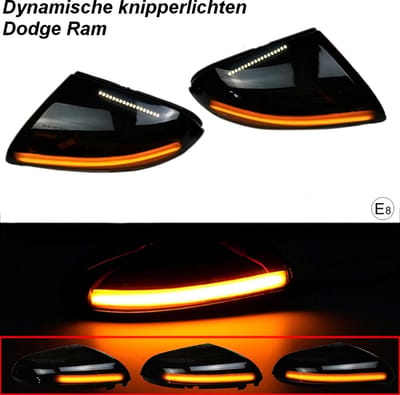 Dynamische spiegel LED knipperlichten met instap verlichting Dodge ram 09-18 E-keur