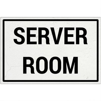 Server room bord | Forex Re materiaal | 18 x 12 cm