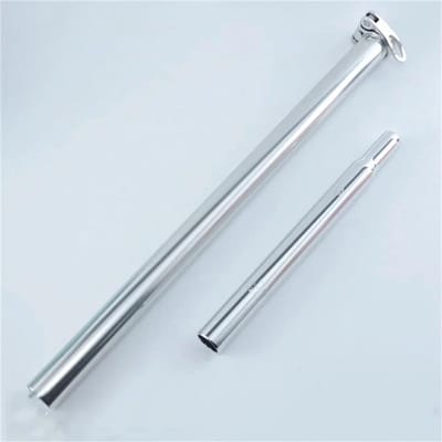 Verstelbare Zadelpen - Telescopische Zadelbuis - Vouwfiets Onderdeel - Lengte Verstelbaar - 31.8mm Diameter - Glanzend Zilver