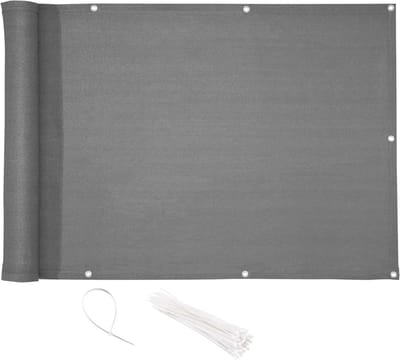 Privacy scherm balkon 0,75 x 4 m antraciet - ademende HDPE balkonafdekking