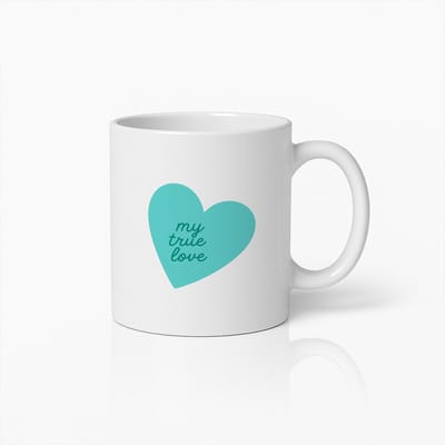 My True Love Mok 330ml – Romantische Koffiebeker met Hart Ontwerp – Perfect Valentijns- of Jubileumcadeau