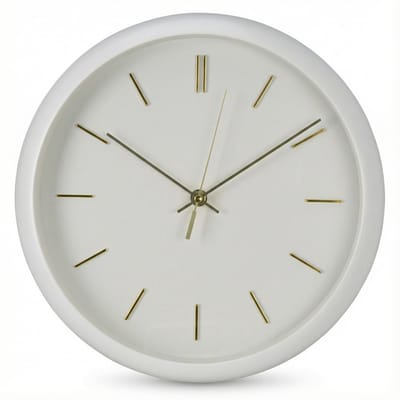 Cosensi - Wandklok Modern Rond 30 cm Stil Zonder Tikken met Gouden Wijzers