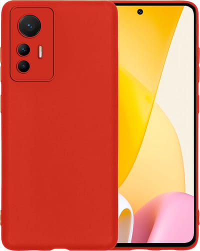 Hoesje - Geschikt voor Xiaomi 12 Lite - Sterk & Shockproof - Siliconen Case - Hoes Cover - Telefoonhoes - Rood