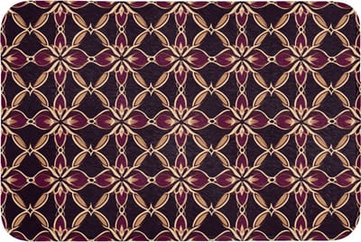 Badmat 90x60 cm - Antislip - Symmetrisch - Tegel - Burgundy - Badmatten voor badkamer - Badkamermat - Douchemat - Badkamer mat