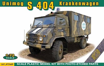 ACE Modelbouwpakket Auto - 72469 Mercedes-Benz Unimog S 404 Krankenwagen - Duits Militair Voertuig Plastic - 1:72 - Modelbouw