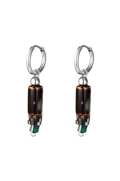 Oorbellen met Gekleurde Charm Small