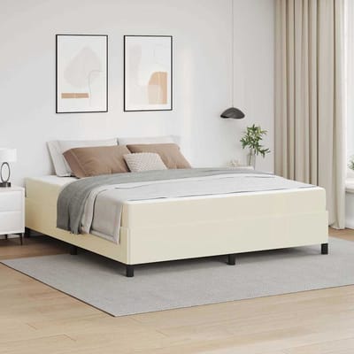 vidaXL - Bedframe - met - matras - Crème - 180 - x - 200 - cm - Stof