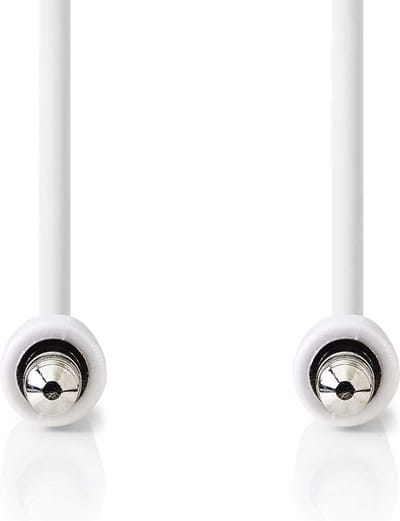 Nedis Stereo-Audiokabel - 3,5 mm Male - 3,5 mm Male - Vernikkeld - 1.00 m - Rond - Wit - Polybag