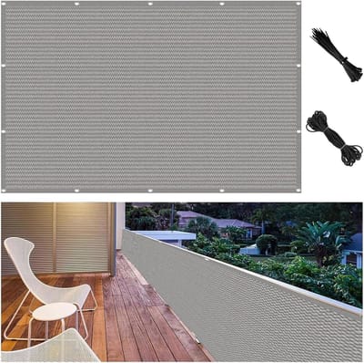 Privacyscherm Balkon - Inkijkbescherming Tuin - Privacy Buiten - 95% UV Bescherming - 95x895cm - Lichtgrijs