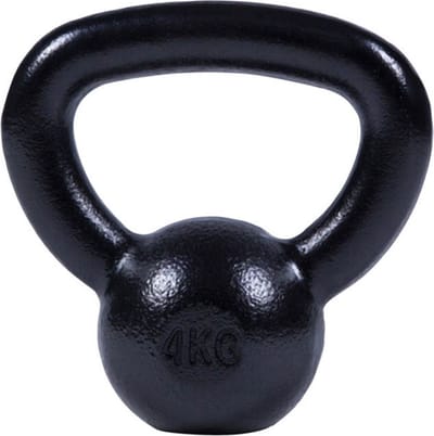 Gorilla Sports - Kettlebell - 4 kg - Gietijzer - Extra Stabiel - Zwart