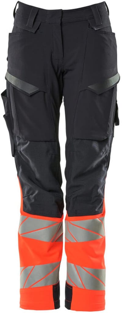 Mascot Accelerate Safe Broek met kniezakken 19178-511 - donkermarine/hi-vis rood - C50 - 76