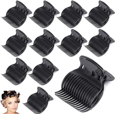 12 stuks- Haarrollers Klemmen- Hittebestendige haarclips - verwarmingsstaafjes - krulclips - clips voor krultangen - geschikt voor krultangen, haarclips en haarextensies.