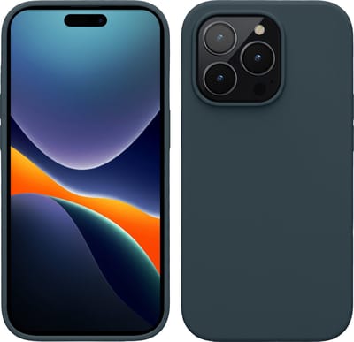 kwmobile telefoonhoesje geschikt voor Apple iPhone 14 Pro - Hoesje met siliconen coating - Smartphone case in leisteen