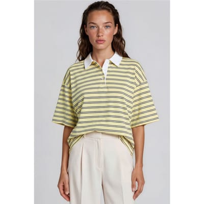 Dames Gestreepte Katoenen Polo T-Shirt