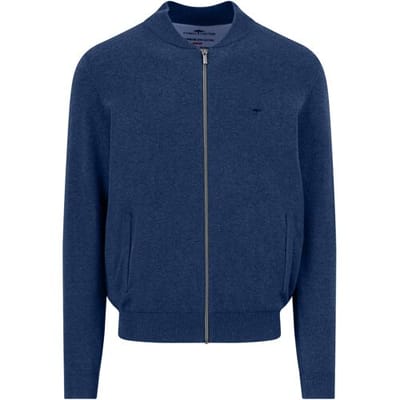 Fynch-Hatton Vest Cardigan College Superfine 3-Ply Cotton Midnight / male