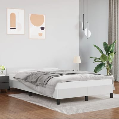 vidaXL - Bedframe - zonder - matras - 120x190 - cm - kunstleer - wit
