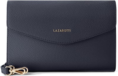 Lazarotti Leren clutch schoudertas Bologna Leather Clutch Navy donkerblauw