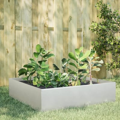 vidaXL - Plantenbak - verhoogd - 100x100x41 - cm - roestvrijstaal