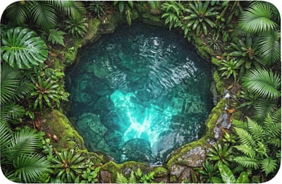 Badmat 60x40 cm - Antislip - Natuur - Jungle - Water - Groen - Badmatten voor badkamer - Badkamermat - Douchemat - Badkamer mat