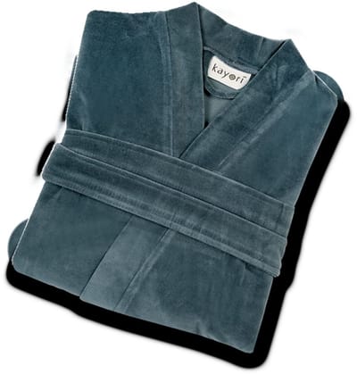 Kayori Mori Badjas - Unisex - Biologisch Katoen - Blauw - S - Kort