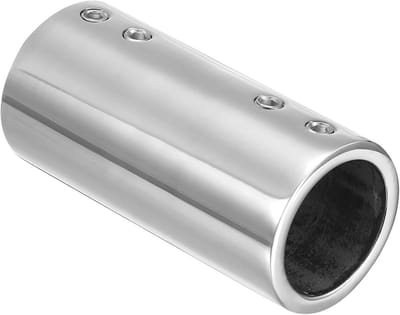 Connector voor rechte buis, roestvrij staal 316, 2-weg leuning, 70 mm, 25 mm buitendiameter, stevige bevestiging en duurzame kwaliteit