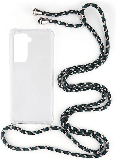 Shop4 - Samsung Galaxy S21 Hoesje - Zachte Back Case met Koord Camouflage Groen
