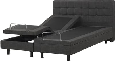 DUKE - Tweepersoonsbed - Donkergrijs - 160 x 200 cm - Polyester