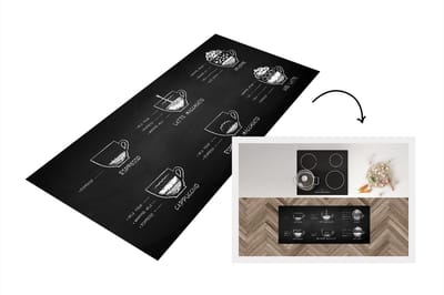Keukenloper - Loper keuken - Koffie - Keuken - Melk - 120x50 cm - Keukenloper vinyl - Cadeau voor vrouw