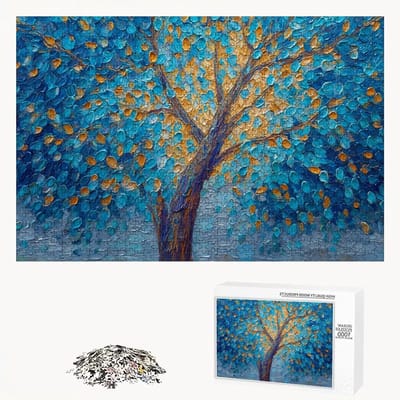 Houten Legpuzzel - Puzzel Volwassenen Wanddecoratie - Ontspannen Hobby - Perfecte Pasvorm - 181 x 105 cm - Blauw