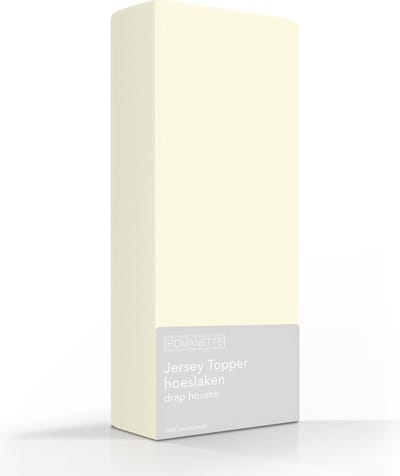 Romanette  Topper Hoeslaken - Maat: 80/100 x 200/220 - Jersey - Creme - Romanette - Maat: 80/100 x 200/220