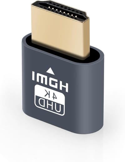 HDMI Dummy Plug 4K@60Hz Virtual Monitor Emulator, USB-C naar HDMI Adapter voor Notebook, Projector en TV