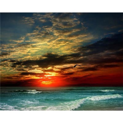 diamantborduurwerk volledig diamantborduurwerk Zonsondergang zee 20X30CM brown