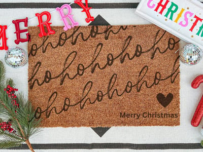 HOHOHO | 60x40 cm | Nieuwe huis cadeau | Ingangsmat | Deurmat met stijl | Verhuizing cadeau | Praktisch & trendy | Perfect voor binnenkomst | Cadeau voor nieuwe woning