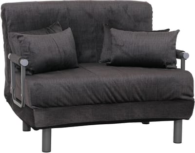 Fauteuilbed MCW-K29, opklapbare fauteuil slaapbank logeerbed, ligoppervlak 190x100cm, chenille stof (370g/m²) ~ donkergrijs